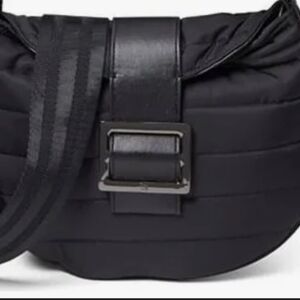 THINK ROYLN PUFFER Black Quilted Crossbody Bag
